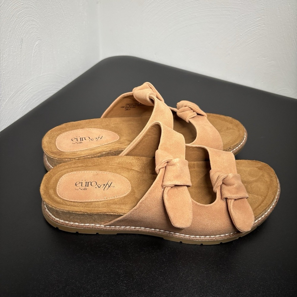 Eurosoft Women's Golden Light Pink Slide Sandals Size 10M Slip On Comfy‎ Casual - Picture 2 of 9